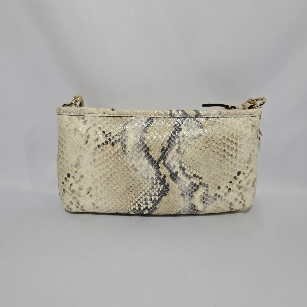 Coach GD/Natural Snake Pattern Leather Small Clutch Purse